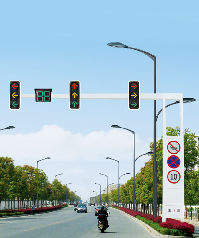 Egy konzolos keretjelző lámpa Jelzőfényes pólus